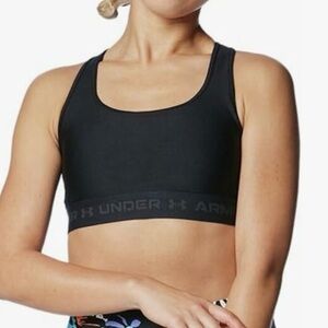 Under Armour Black Crossback Mid Impact Sports Bra
